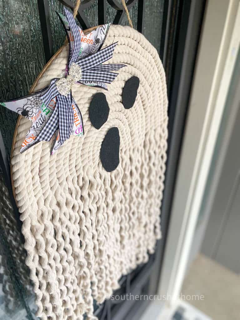 top view of macrame ghost