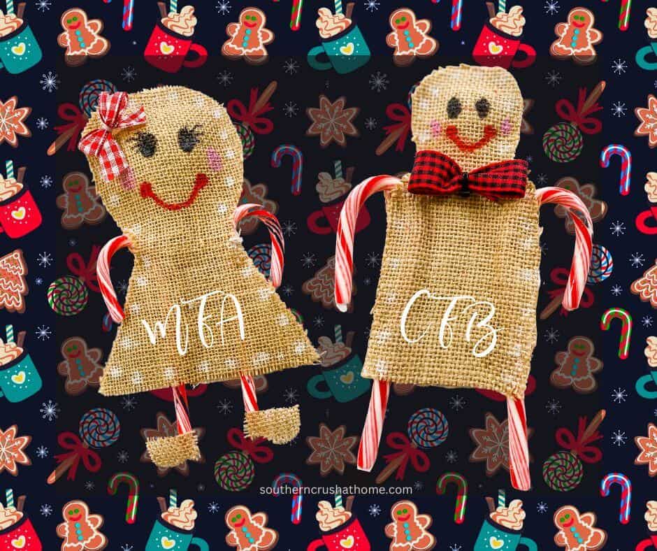 Candy Cane Gingerbread Couple