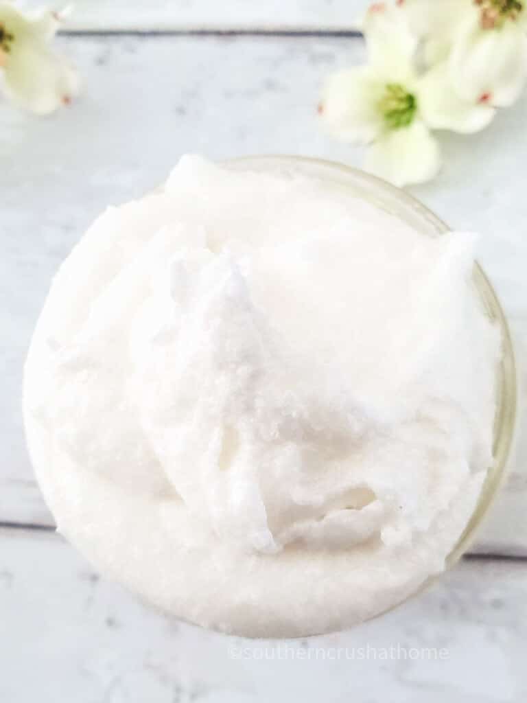 close up of ylang ylang sugar scrub