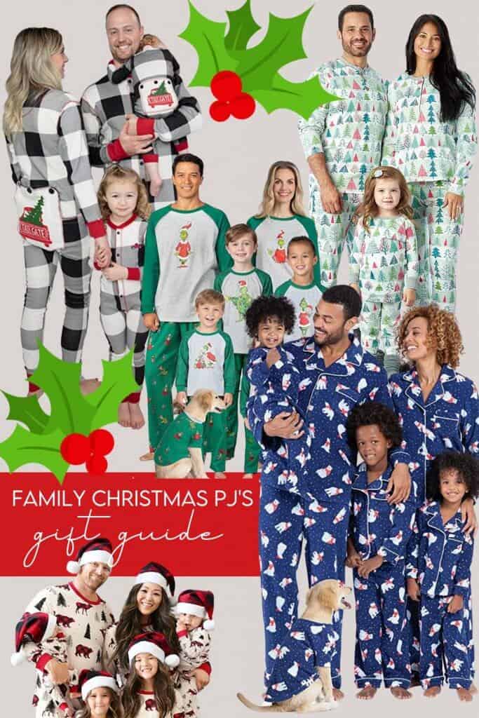Family Christmas PJs Gift Guide Collage