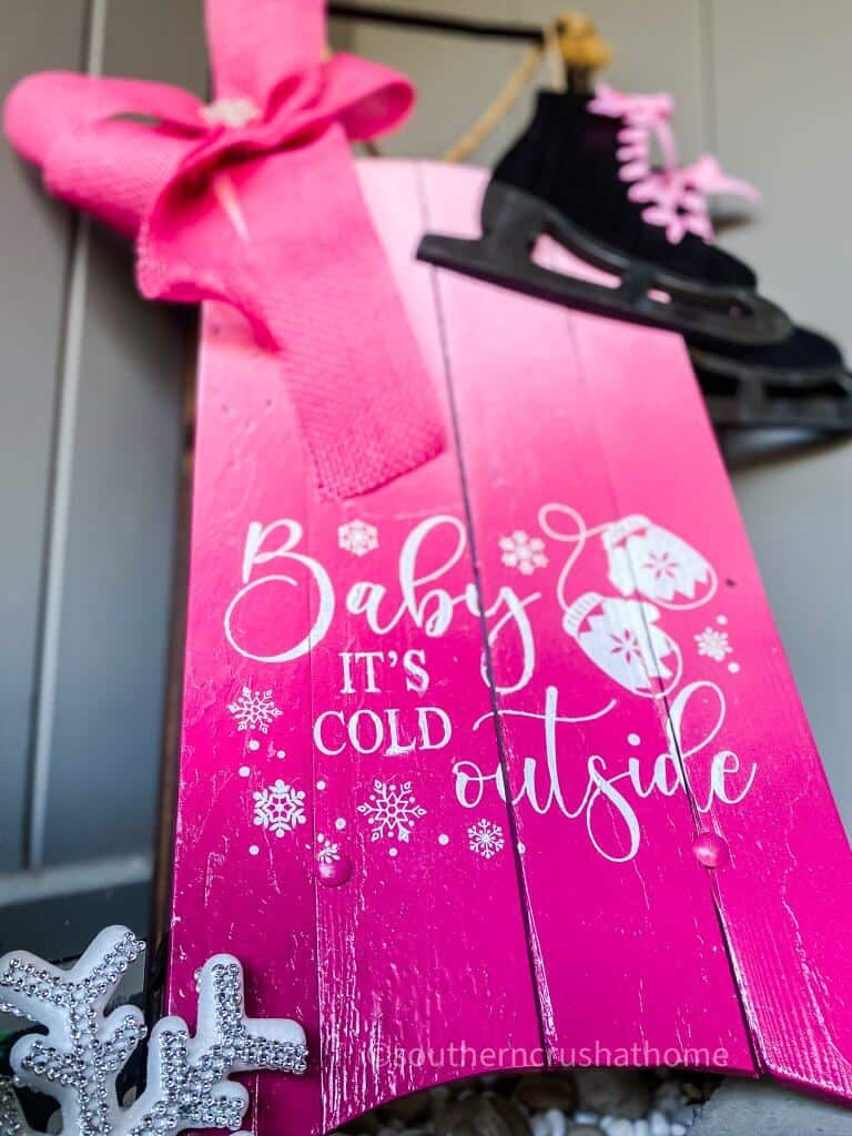Front Porch Decor: How to Make a Pink Vintage Sled