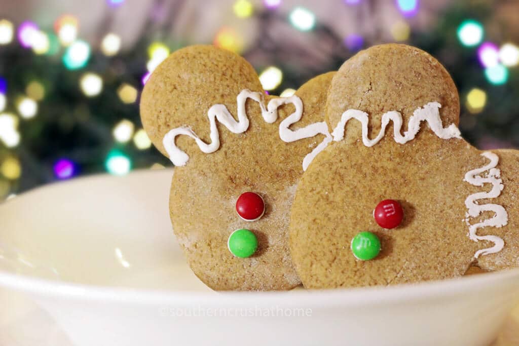 styled mickey mouse gingerbread cookies