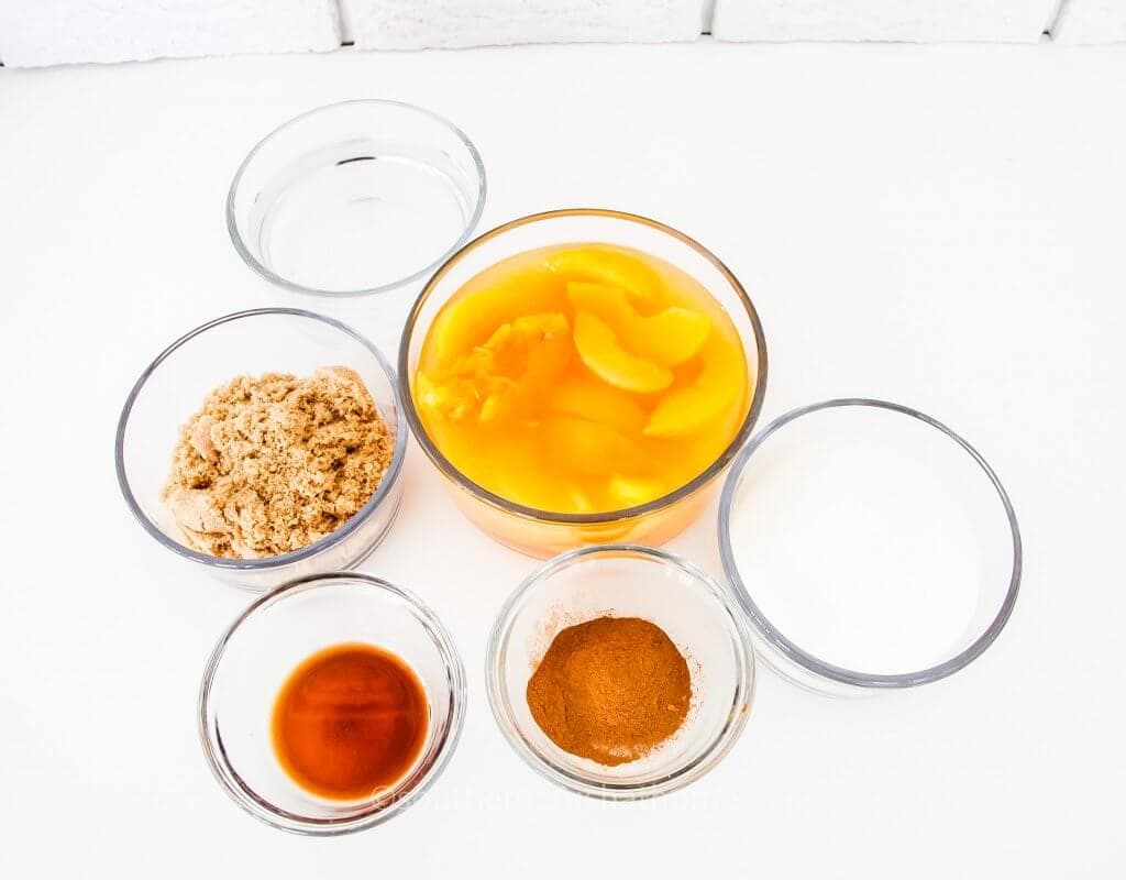 ingredients for peach jam