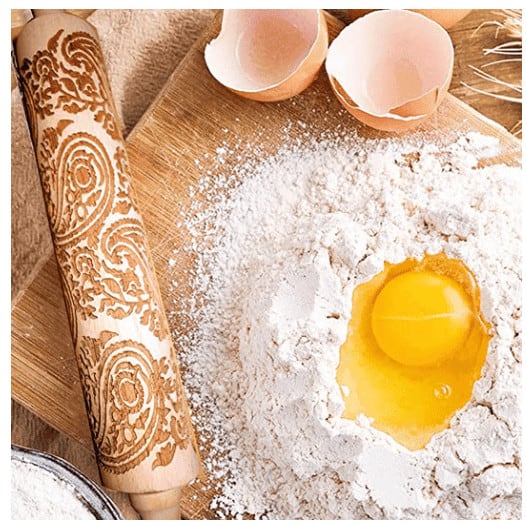 paisley embossed rolling pin