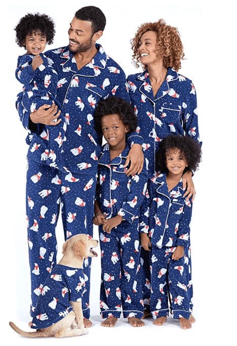 polar bear matching christmas pajama set