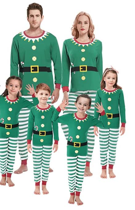 elf themed pajama set