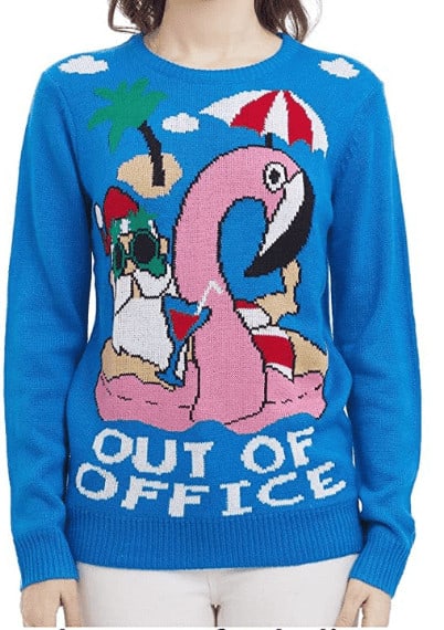 pink flamingo office sweater