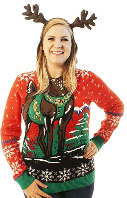 hooded reindeer sweater