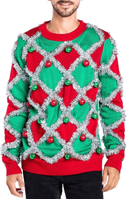 tinsel and balls sweater