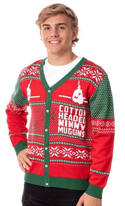 elf cotton headed ugly sweater