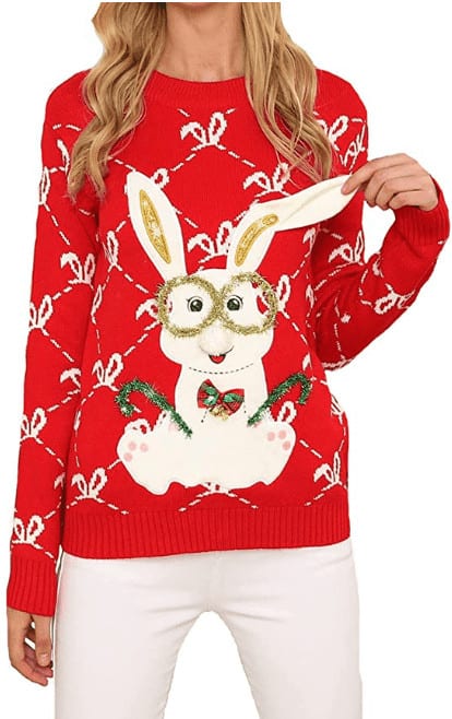 bunny rabbit christmas sweater