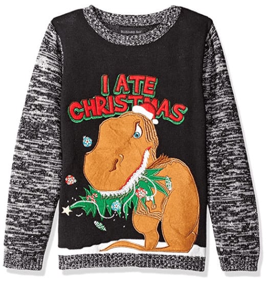 dinosaur christmas sweater