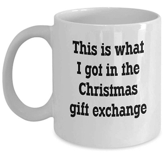 christmas gift exchange mug