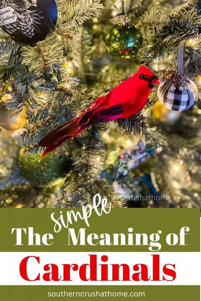 red cardinal in a christmas tree PIN