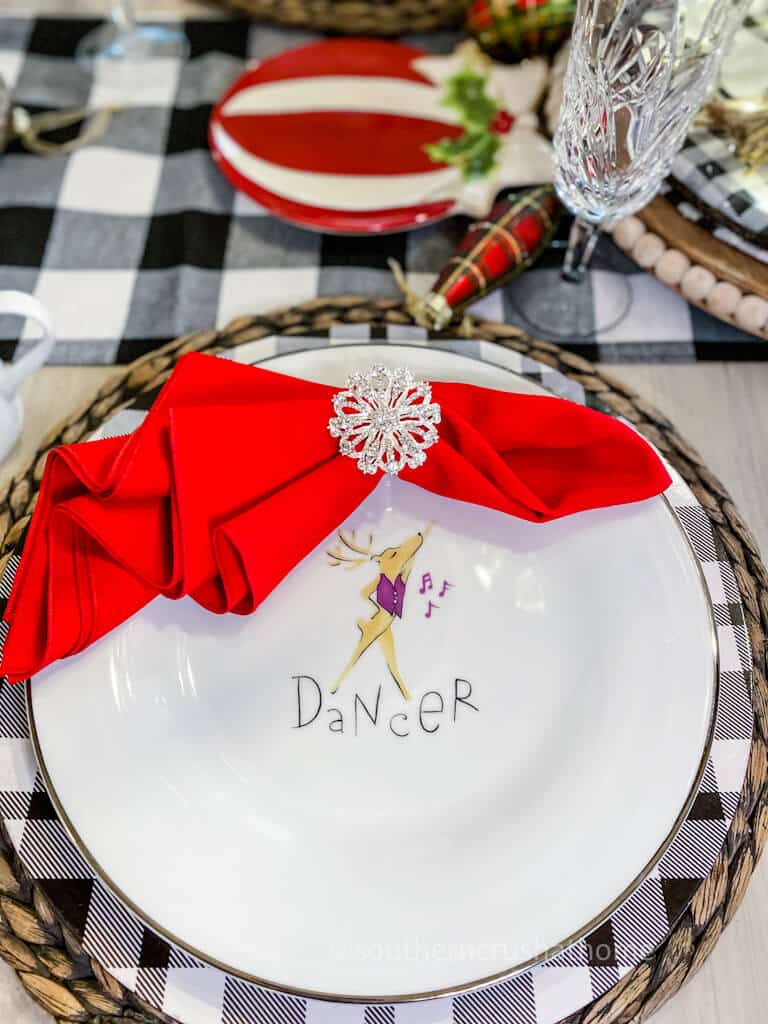 dancer reindeer plate