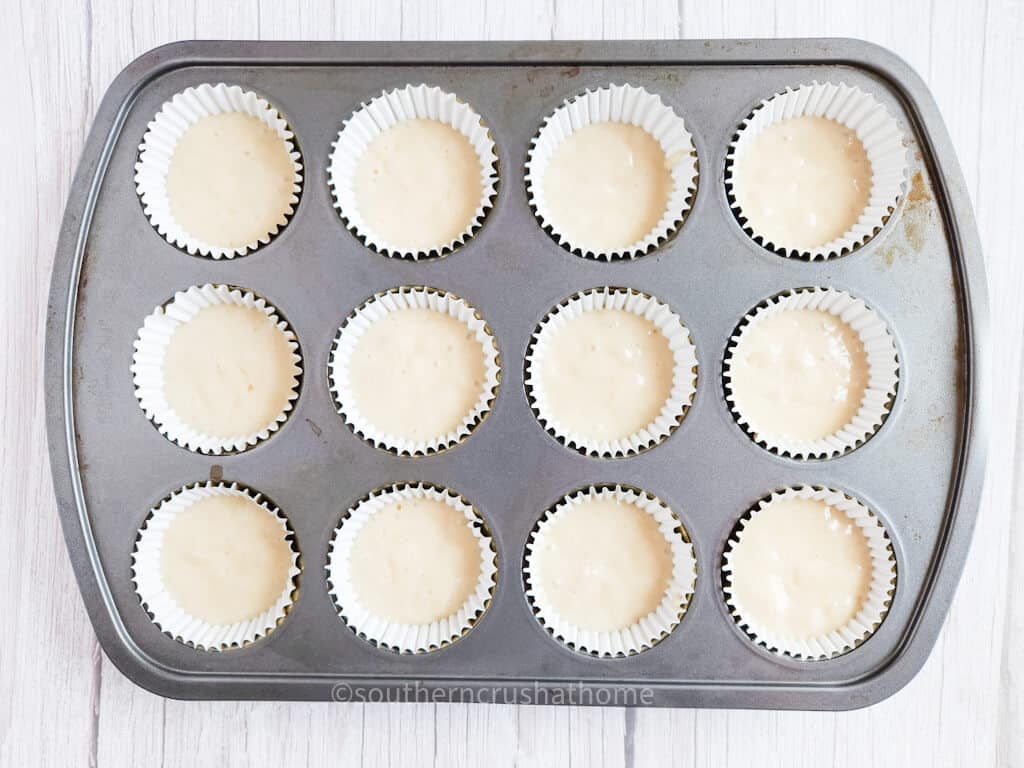 cupcake batter in liners