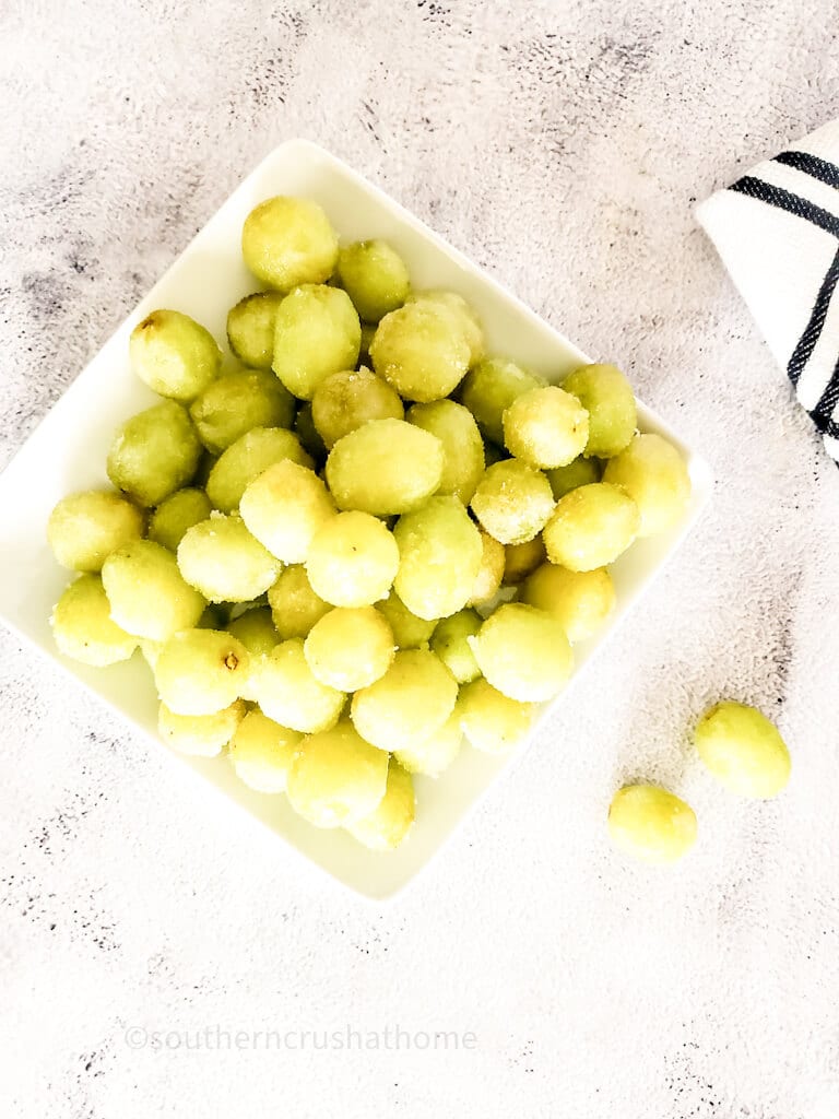 top view of champagne grapes