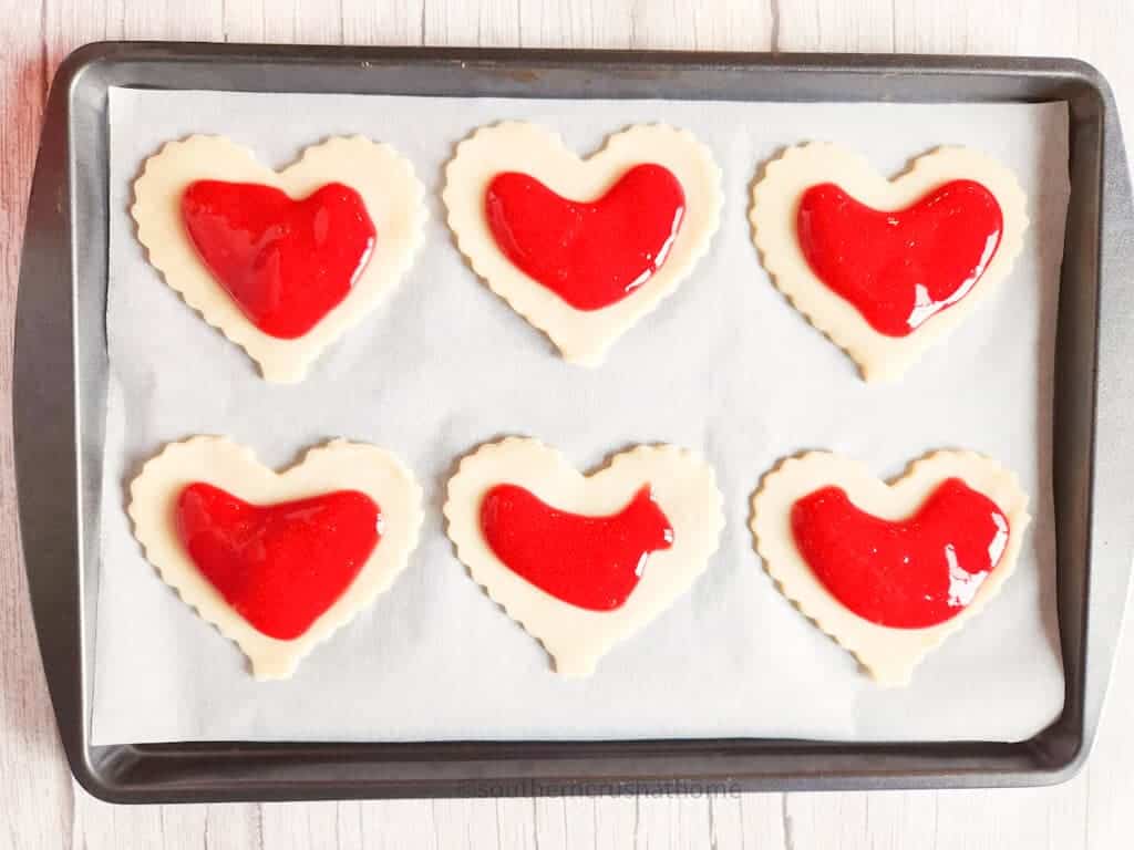 adding pie filling to strawberry poptarts