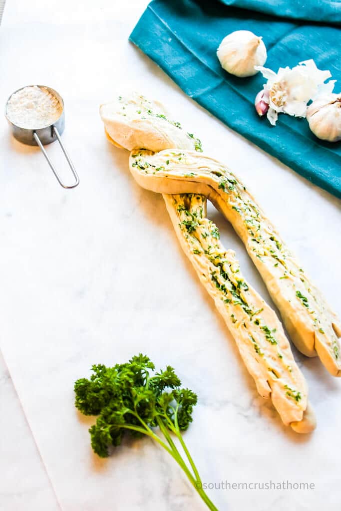 braiding texas toast garlic bread