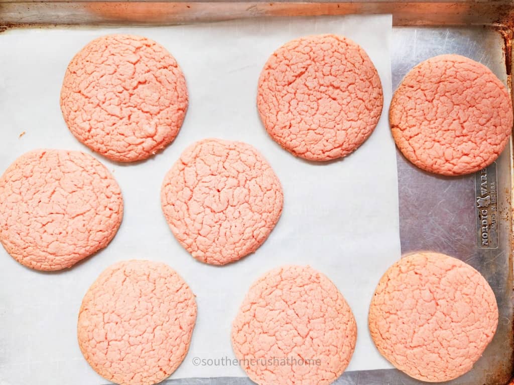 baked cake cookies on sheet pan