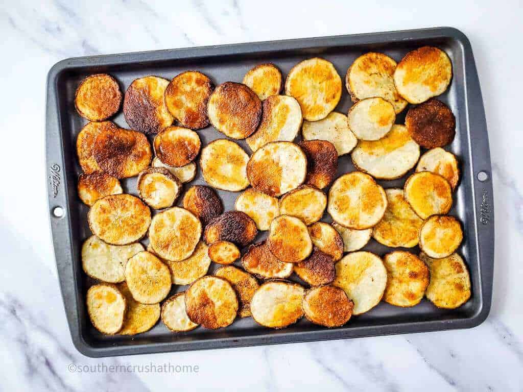 browned potatoes for Irish Nachos