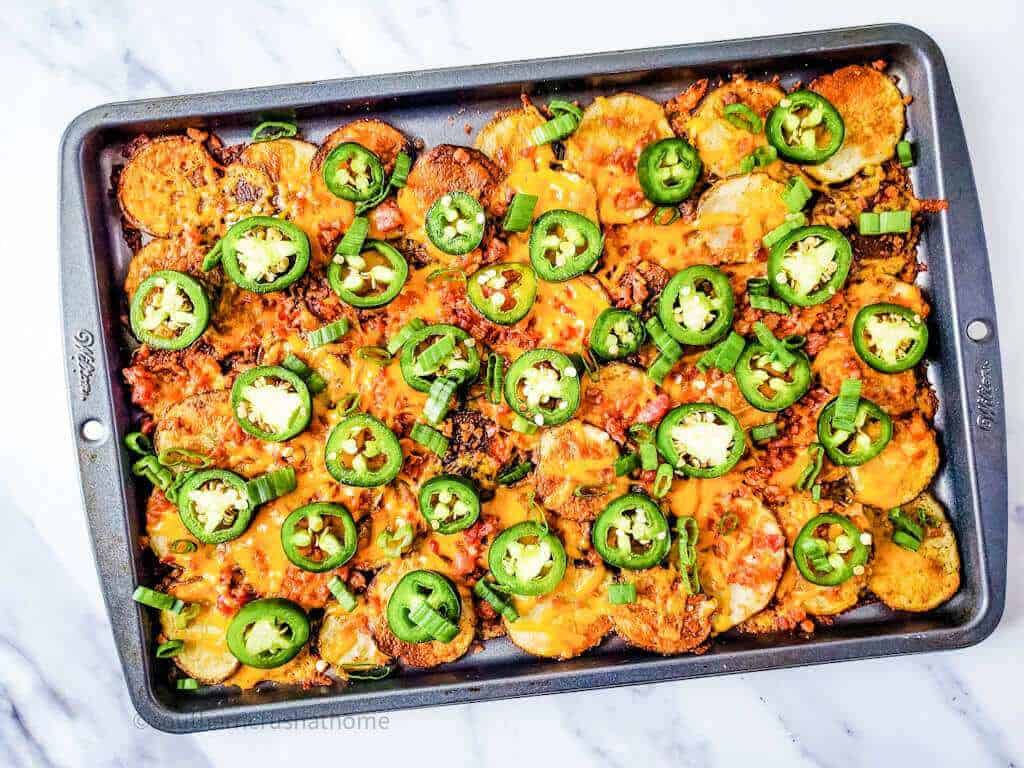 Irish Nachos on a sheet pan