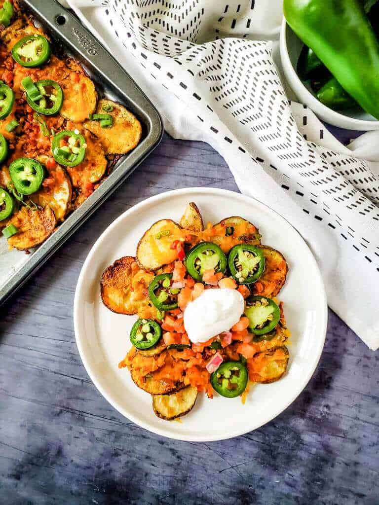 overhead view of Irish Nachos