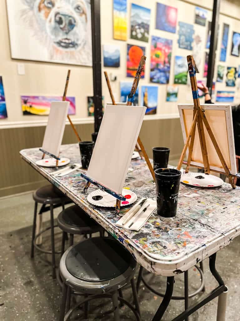 Table set up at Painting with a Twist