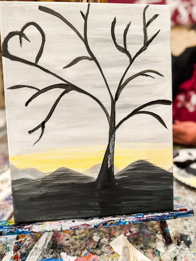 tree painting with a heart