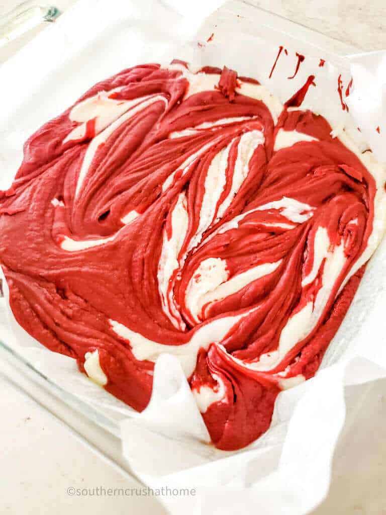 Red Velvet Fudge set in pan