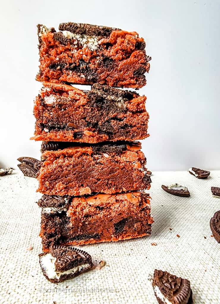 stacked oreo brownies