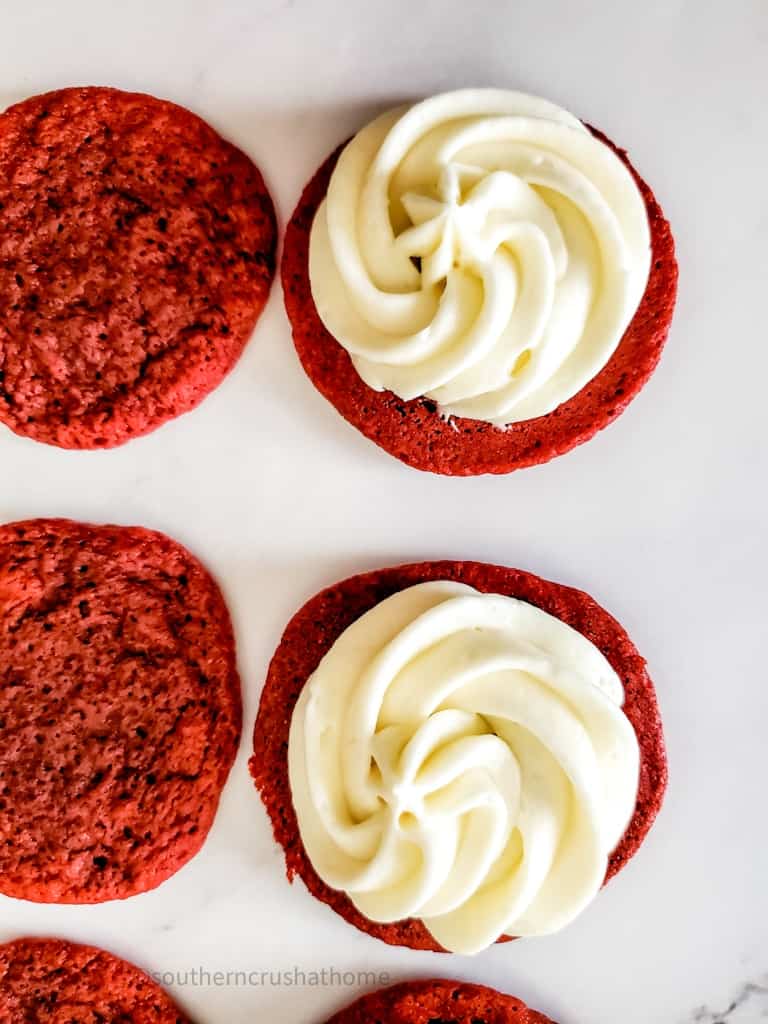 Red Velvet Whoopie Pies with cream center