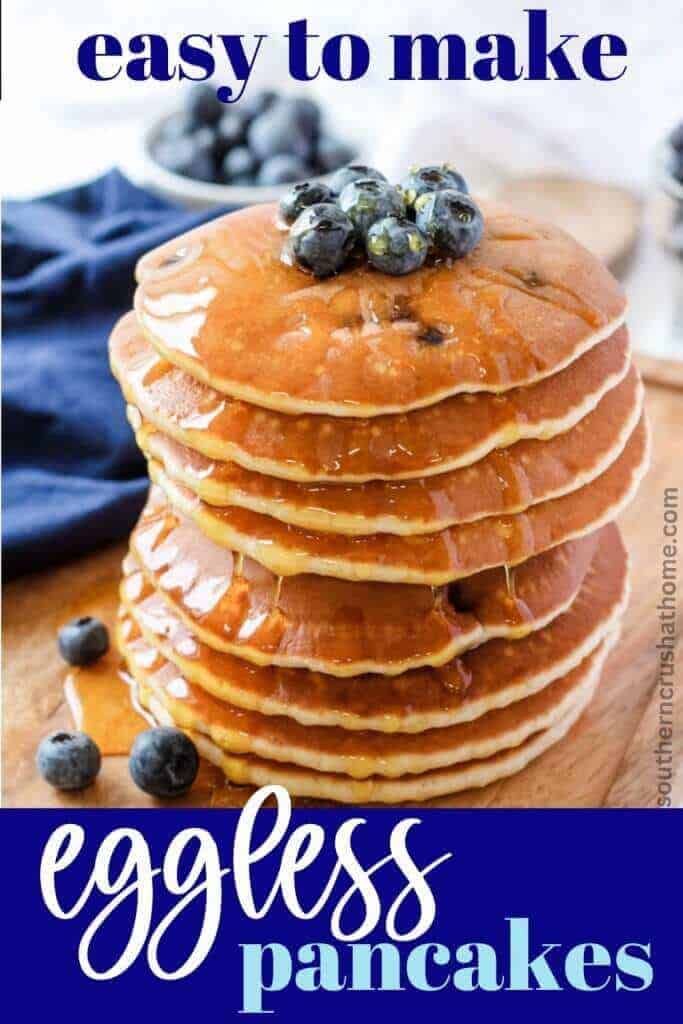 Easy and Fast Eggless Pancakes with Blueberries for Breakfast