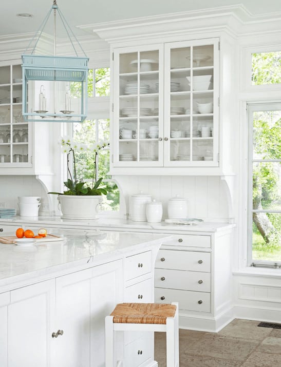 farrow and ball all white kitchen