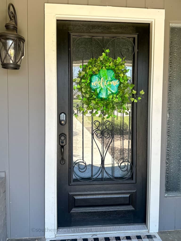 shamrock wreath on front door
