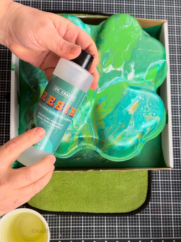 resin for topcoat over acrylic paint pour