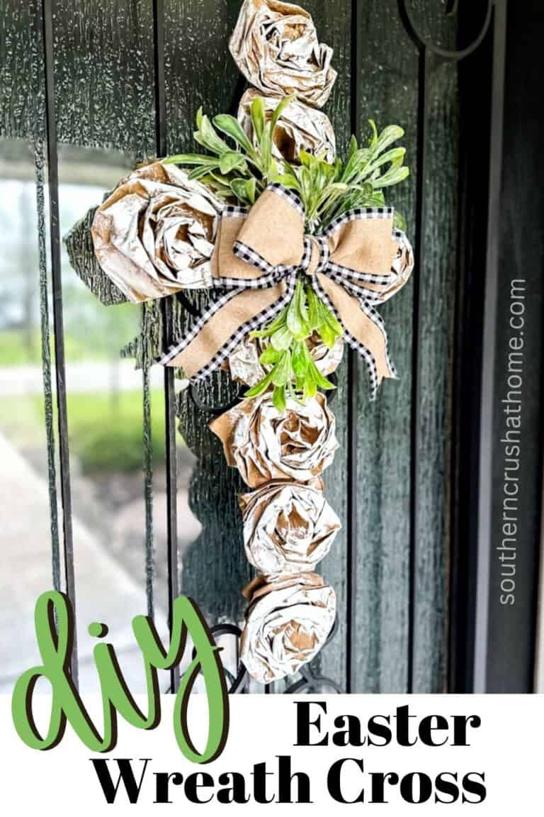Easy to Make Easter Wreath Cross using Brown Paper Bags