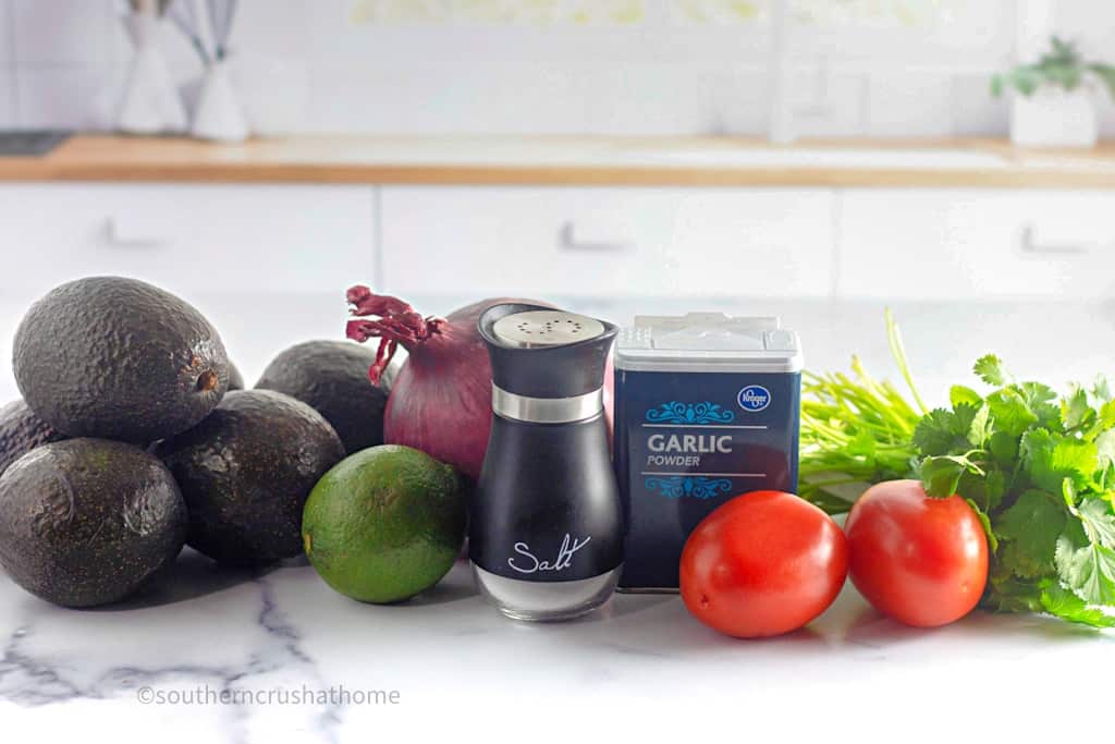 ingredients for homemade guacamole