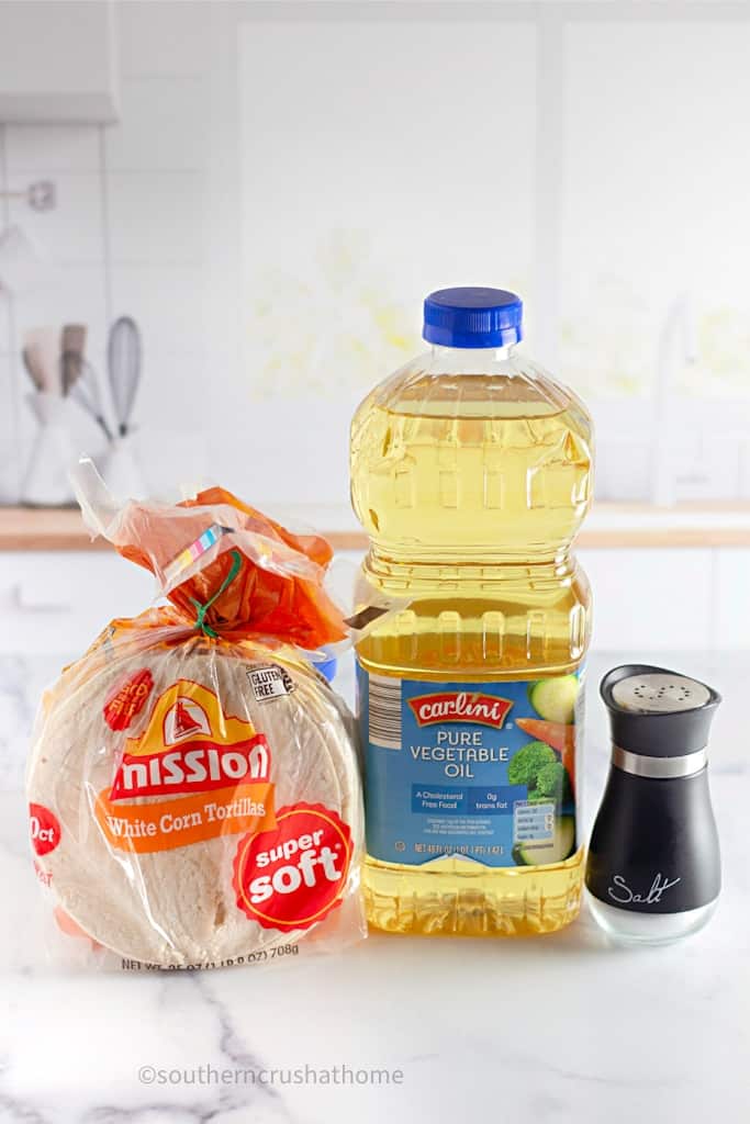 ingredients for homemade corn tortilla chips