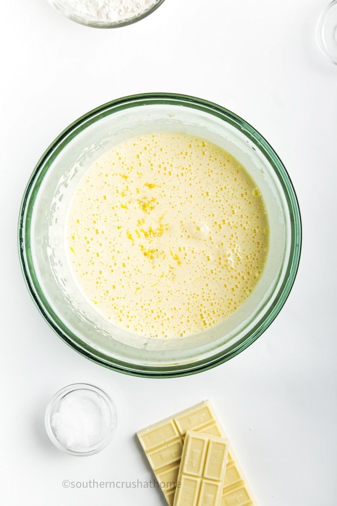 adding lemon juice and zest to batter