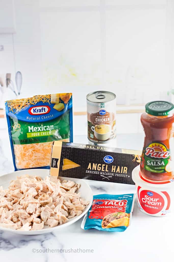 ingredients for Taco Spaghetti