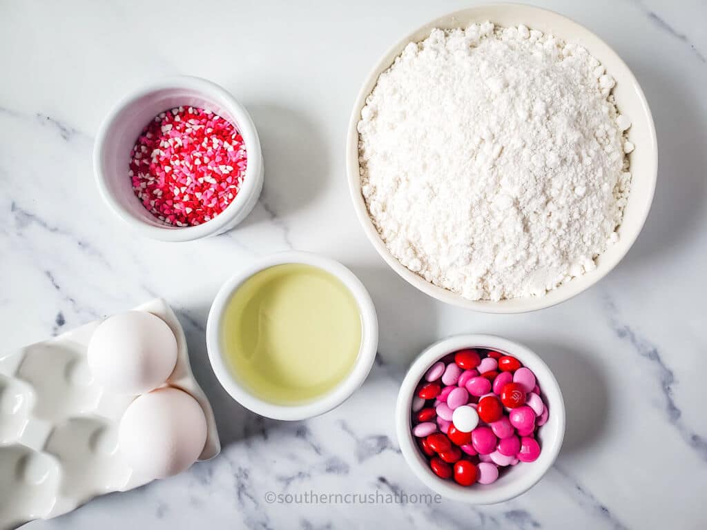 ingredients for valentines cookies