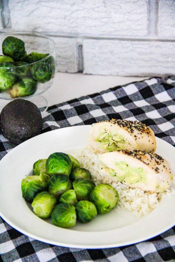 plated avocado chicken