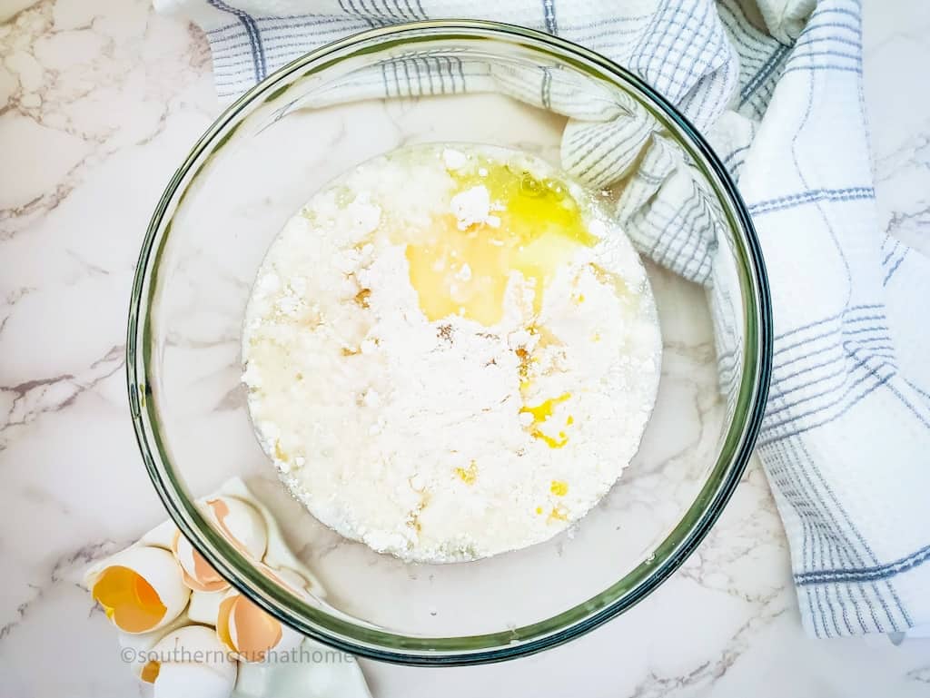 mixing cupcake batter ingredients