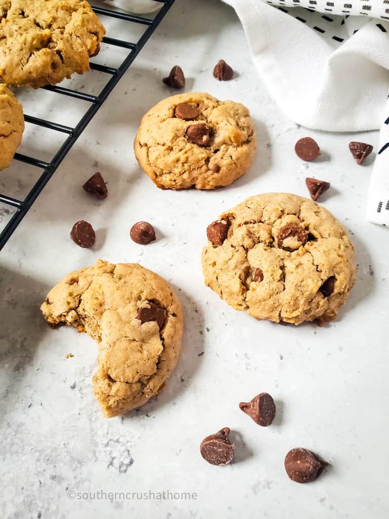 close up of cake mix chocolate chip cookies