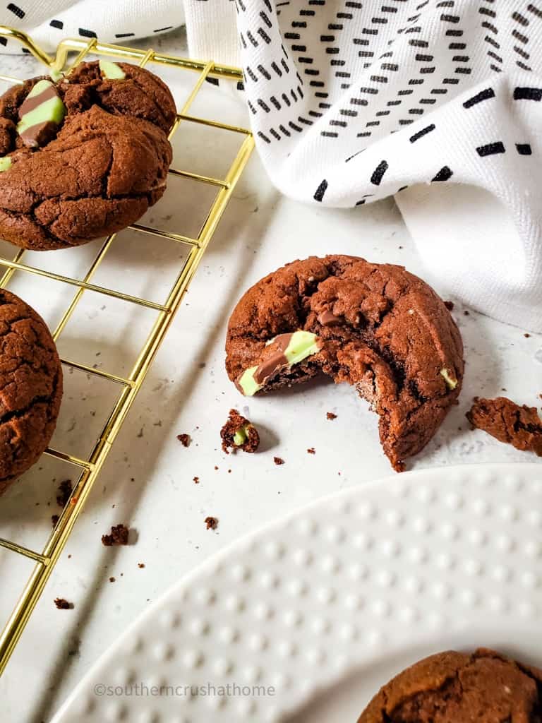 bite out of a cake mix chocolate cookie