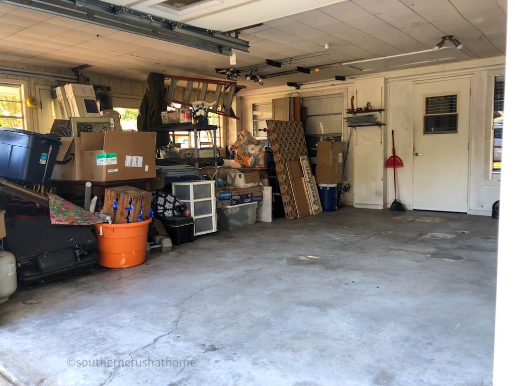 moving all garage contents to one side of the garage
