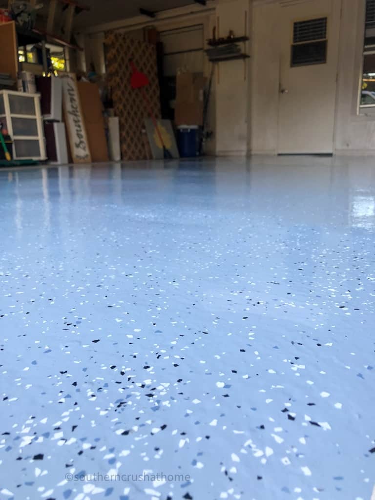 finished grey epoxy flooring on garage floor