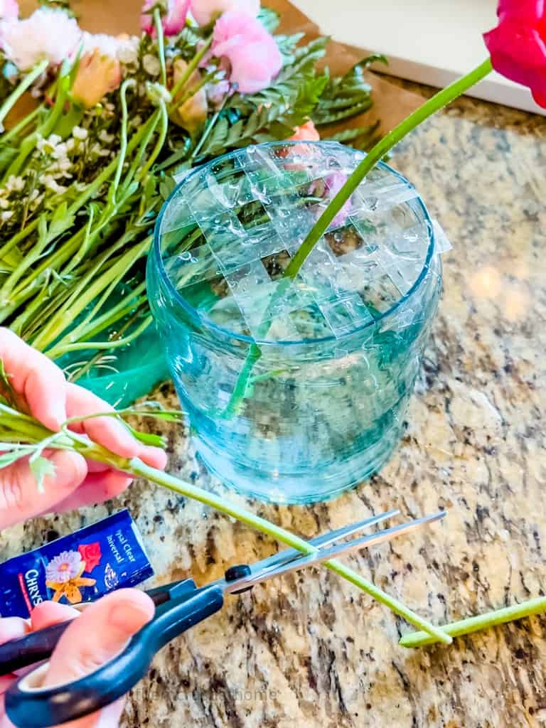 trimming stems at an angle