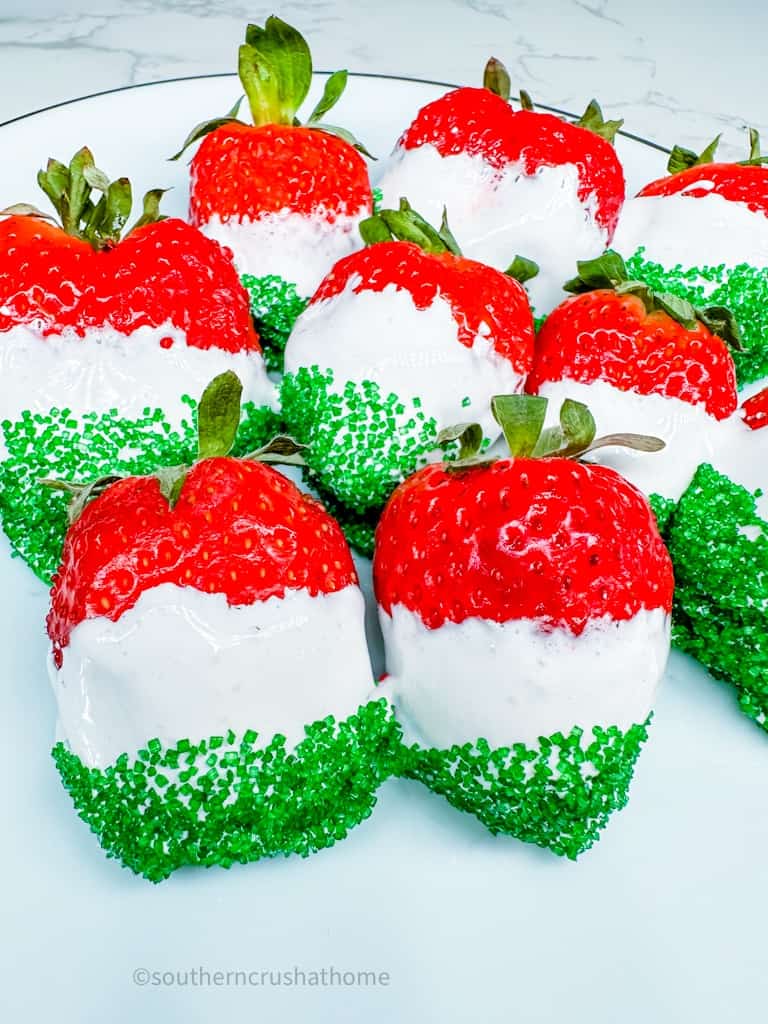 close up of Mexican Flag Strawberries